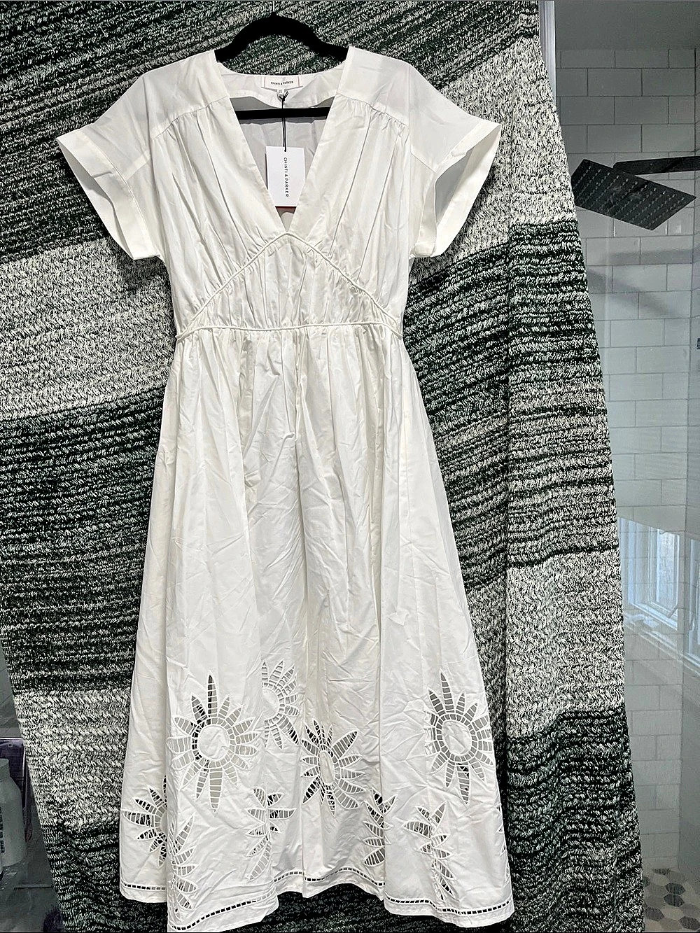 Chinti & Parker Broderie Dress Midi White UK 8